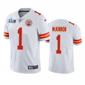 Tröjor Kansas City Chiefs Jerick McKinnon 1 Vit Super Bowl LVII Vapor Limited - Män